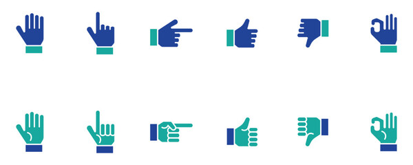 Poster - set of Hand gesture icon set of various shapes. stock vector. eps 10. illustration.	