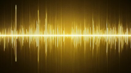 Leinwandbilder - This Abstract digital sound wave pattern in gold. Technology background