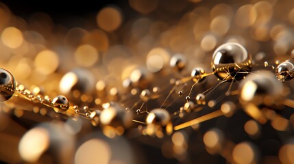 A beautiful and intricate web of glowing golden spheres. The overall effect is one of elegance and beauty.