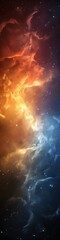 Wall Mural - swirling clouds of red and blue gas make up this nebula background, providing a cosmic backdrop for 