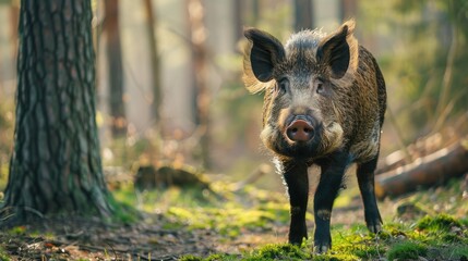 Sticker - Wild Boar in the Forest