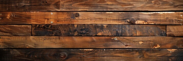 A long shot of wooden planks with knots and grain arranged in a repeating pattern