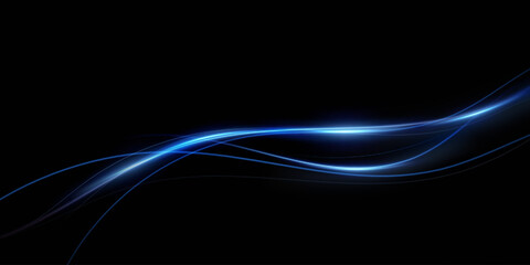 Wall Mural - Abstract lines.Neon lines of speed and fast wind. effect of moving at the speed of light. Blue glow effect. Magic shiny line. Neon. Background.	