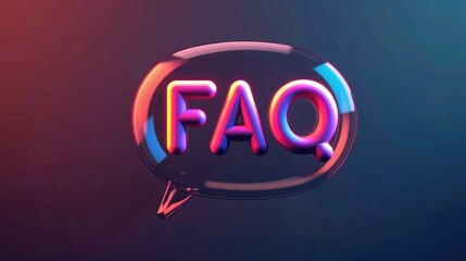 Aufkleber - colorful speach bubble with FAQ illustration