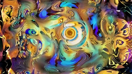 Fototapete - This Purple and yellow geometric shapes in a kaleidoscope. Technology background