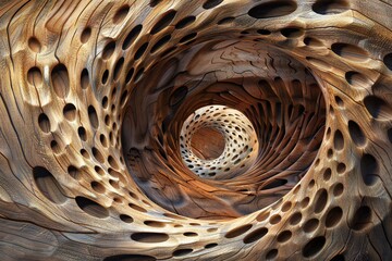 Wall Mural - infinite fractal wood background generative ai
