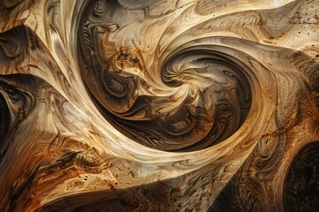 Wall Mural - infinite fractal wood background generative ai