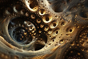 Wall Mural - infinite fractal wood background generative ai