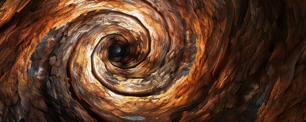Wall Mural - infinite fractal wood background generative ai