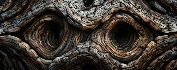 Wall Mural - infinite fractal wood background generative ai