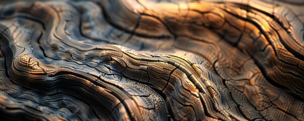 Wall Mural - infinite fractal wood background generative ai