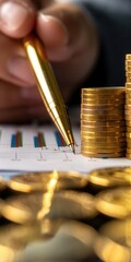 close-up of a person checking investment returns, symbolizing financial growth