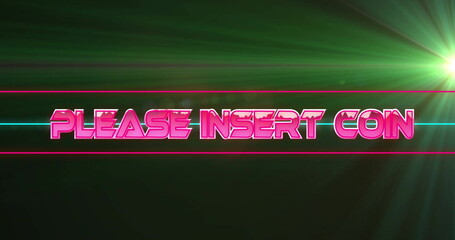 Poster - Image of please insert coin text over green light