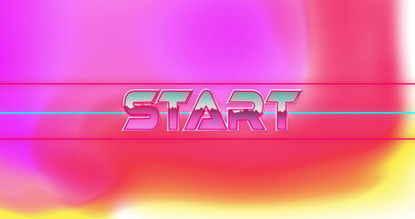 Poster - Image of start text over colourful background