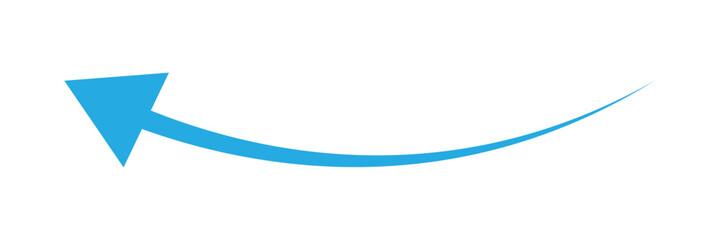Aufkleber - Set long blue curve arrow icon vector . blue curve arrow icon set. long arrow icon set. Set of curved arrows isolated on white background. Curved arrows, hand drawn curved arrows.
