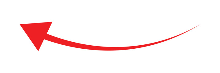 Aufkleber - red arrow icon on white background. flat style. arrow icon for your web site design, logo, app, UI. arrow indicated the direction symbol. curved arrow sign