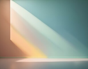 Wall Mural - Light Reflection on Empty Wall: Watercolor Pastel Minimalism