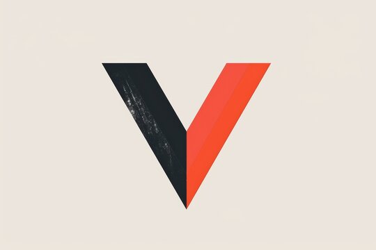 A minimalist illustration of the letter V featuring clean lines and a simple elegant design. This versatile illustration can be used in a variety of projects.