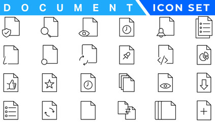 Poster - Document line icon set. Documents symbol collection. Different documents icons vector illustration