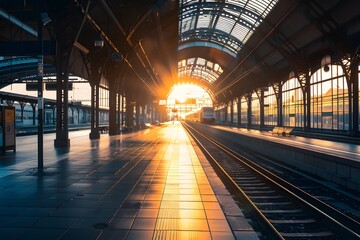 Wall Mural - train station background