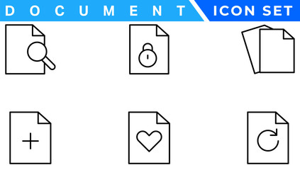 Poster - Document line icon set. Documents symbol collection. Different documents icons vector illustration