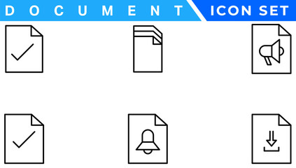 Poster - Document line icon set. Documents symbol collection. Different documents icons vector illustration