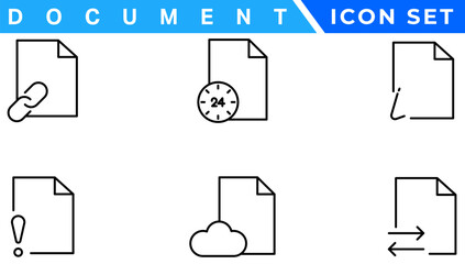 Poster - Document line icon set. Documents symbol collection. Different documents icons vector illustration
