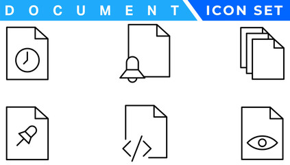Poster - Document line icon set. Documents symbol collection. Different documents icons vector illustration