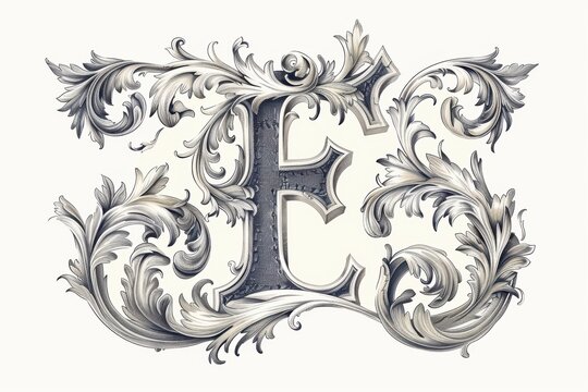 An elegant and sophisticated illustration of the alphabet letter F with graceful curves and refined details. Perfect for wedding invitations monograms and luxury branding.
