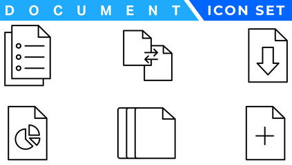 Poster - Document line icon set. Documents symbol collection. Different documents icons vector illustration