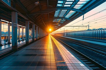 Wall Mural - train station background