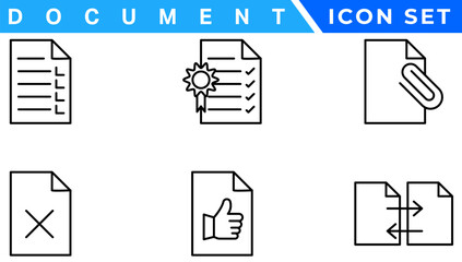 Poster - Document line icon set. Documents symbol collection. Different documents icons vector illustration