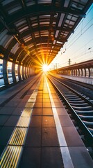 Wall Mural - train station background