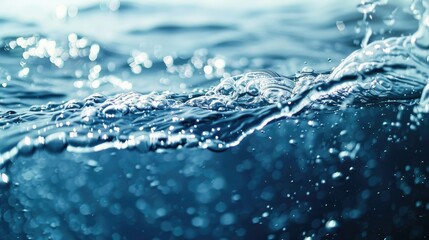 Poster - Water Surface with Bubbles and Sunlight Reflections