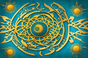 Wall Mural - Kazakhstan  Flag background 