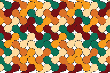 Poster - Seamless geometric pattern background, vector abstract circles,bauhaus pattern background, with retro color.