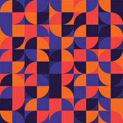 Poster - Retro seamless geometric pattern background, vector abstract circles,bauhaus pattern background.