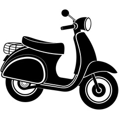 black image of scooter vector illustration