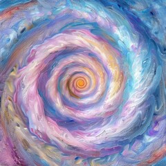 Wall Mural - hypnotic vortex of swirling pastel hues creating a mesmerizing abstract mandala effect