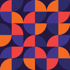 Poster - Retro seamless geometric pattern background, vector abstract circles,bauhaus pattern background.