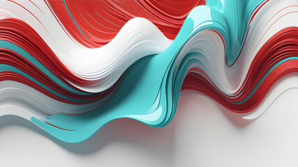 Wall Mural - abstract white teal red wave having space for text ,banner poster web header backdrop design ,wallpaper