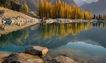 Wall Mural - Perpetual Tranquility: Embracing the Calm of Pakistan's Mahodand Lake