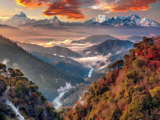 Wall Mural - a picture of the mountain range in norway