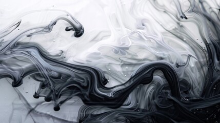 Poster - Close-up of an abstract ink swirl pattern on paper, creating a dynamic texture.