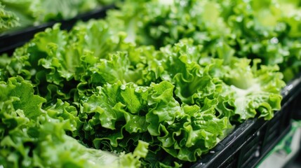 Wall Mural - Green Market. Fresh Raw Green Food in Colorful Boxes Displayed for Sale