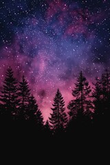 Wall Mural - a beautiful night sky with a purple and blue background and a few stars. the sky is filled with a se