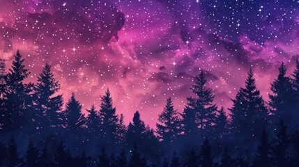 Wall Mural - a beautiful night sky with a purple and blue background and a few stars. the sky is filled with a se