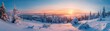 © Sunshine - Stunning Winter Sunrise Over Snow-Covered Forest Landscape with Panoramic View