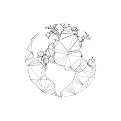 Poster - earth globes plexus effect. vector illustration.