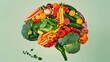 © savittree - Illustration of a brain made from nutritious fruits and vegetables